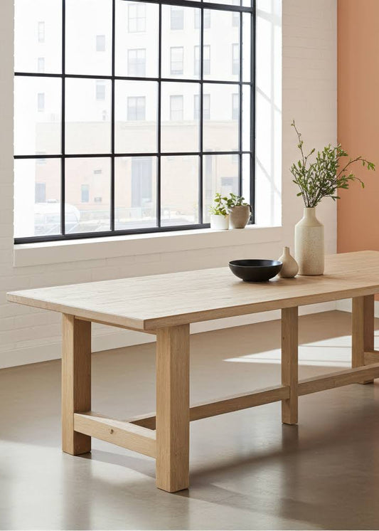 Altholz Esstisch CARA 240x100 cm Natur - Massivholz Landhaus Esstisch aus Kiefernholz