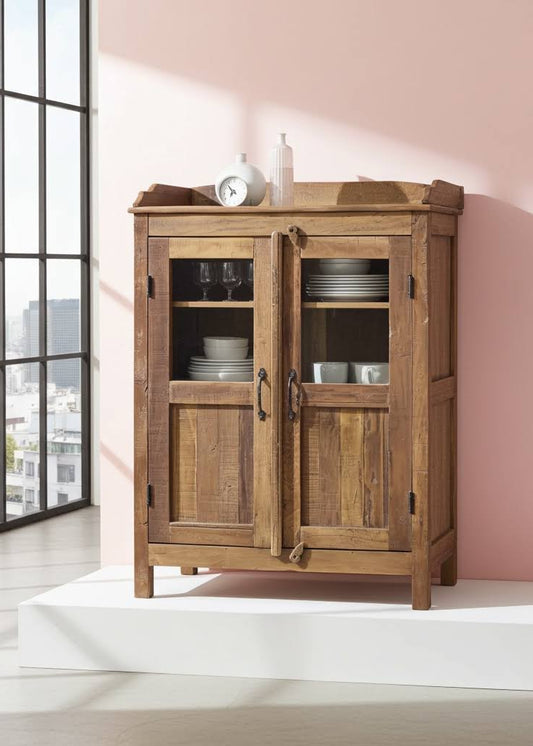 Altholz Vitrine SUSE Landhausstil 100cm Vintage Küchenschrank
