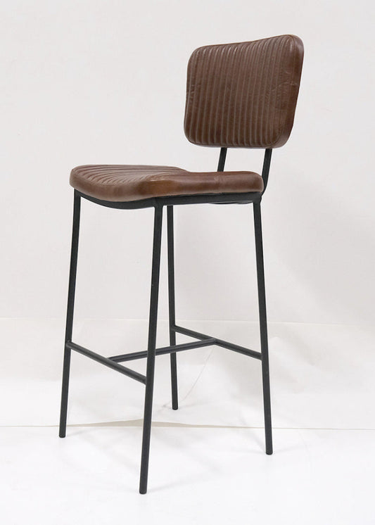 Leder Barhocker mit Metallbeinen schwarz industrial