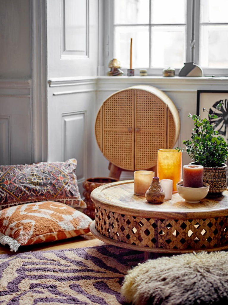 Rattan Kommode AGNES rund H 80 cm, kleiner Schrank