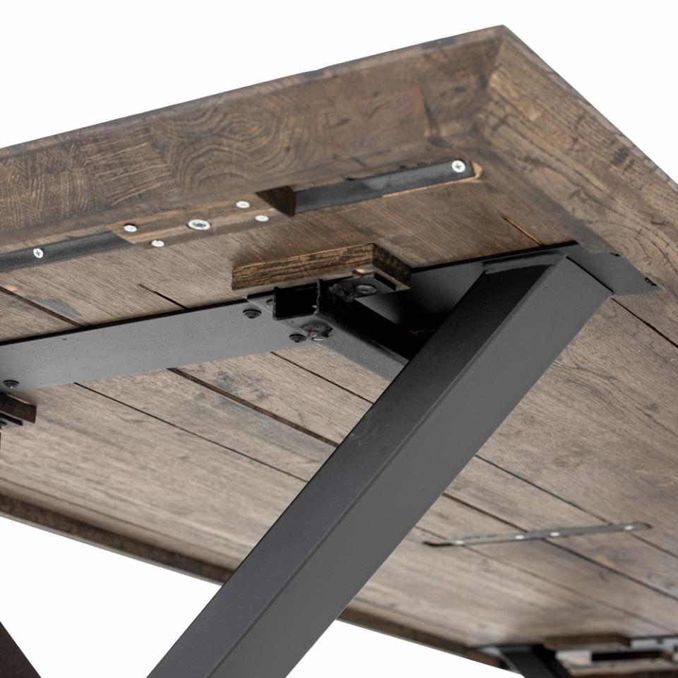 Industrial Esstisch Holz & Metall X-Beine L 200 cm