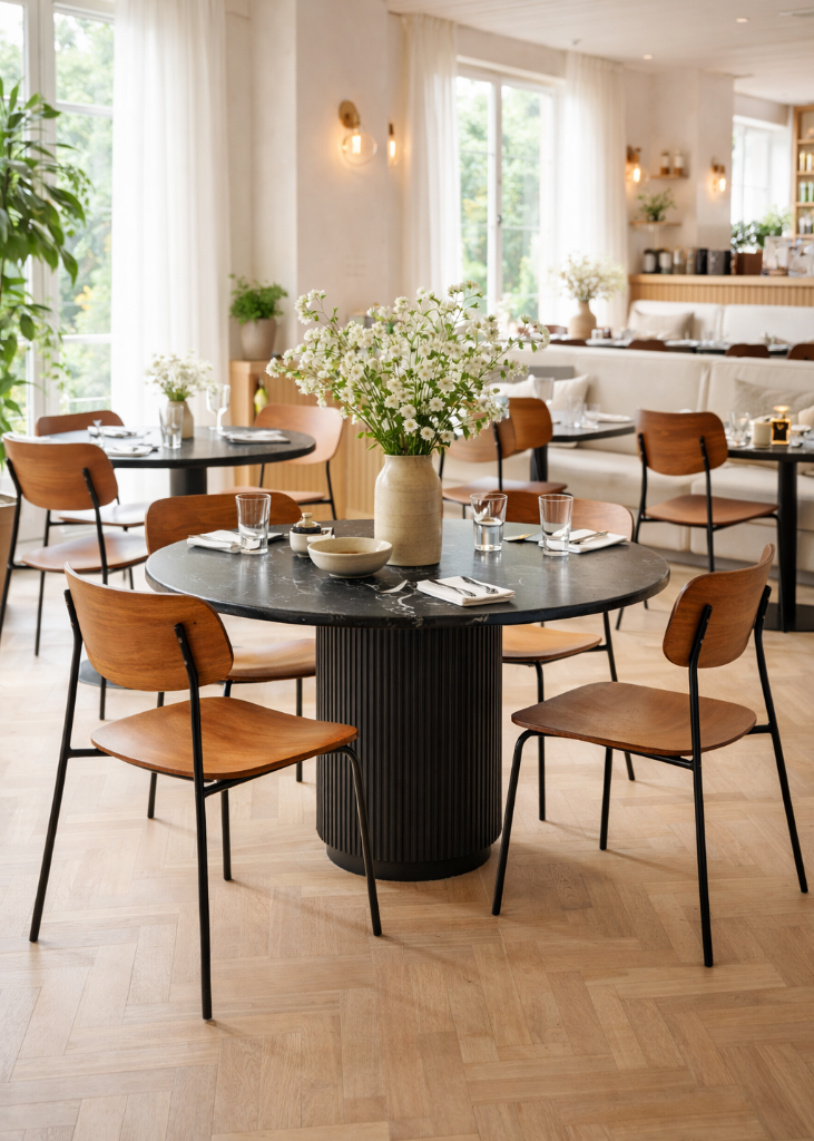 Bistrostuhl MIA - Esszimmerstuhl Holz-Metall industrial - Restaurant Einrichtung