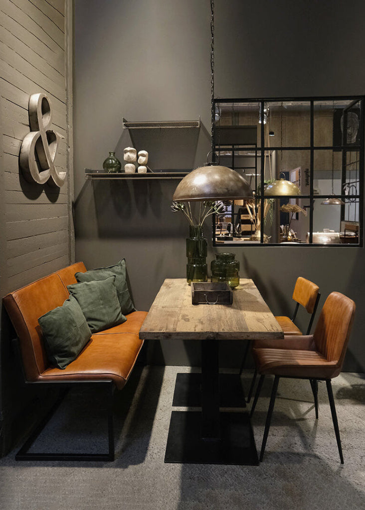 Quadratische Trennwand, vintage Raumteiler Metall mit 9 Glasfenstern