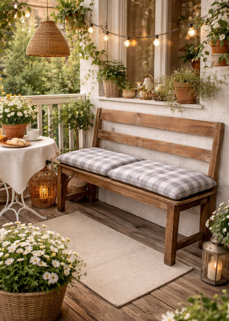 Schmale alte Holzbank BETTY, B 120 cm mit Rückenlehne