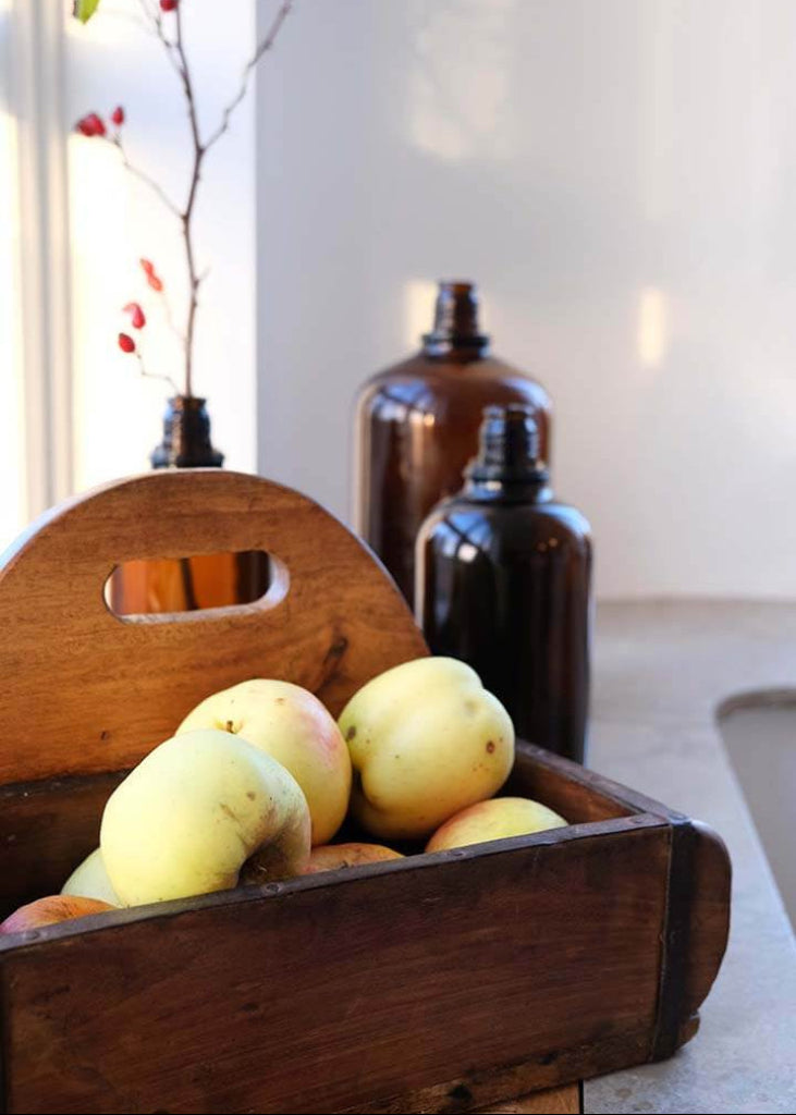 Alter Holzkorb - Doppelziegel Form, Obstkorb