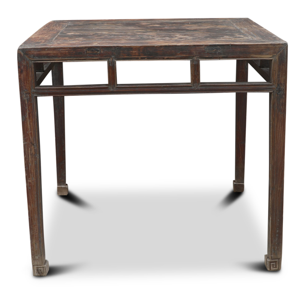 Alter Esstisch TINE Holz shabby schwarz quadratisch 90 x 90 cm EINZELSTÜCK