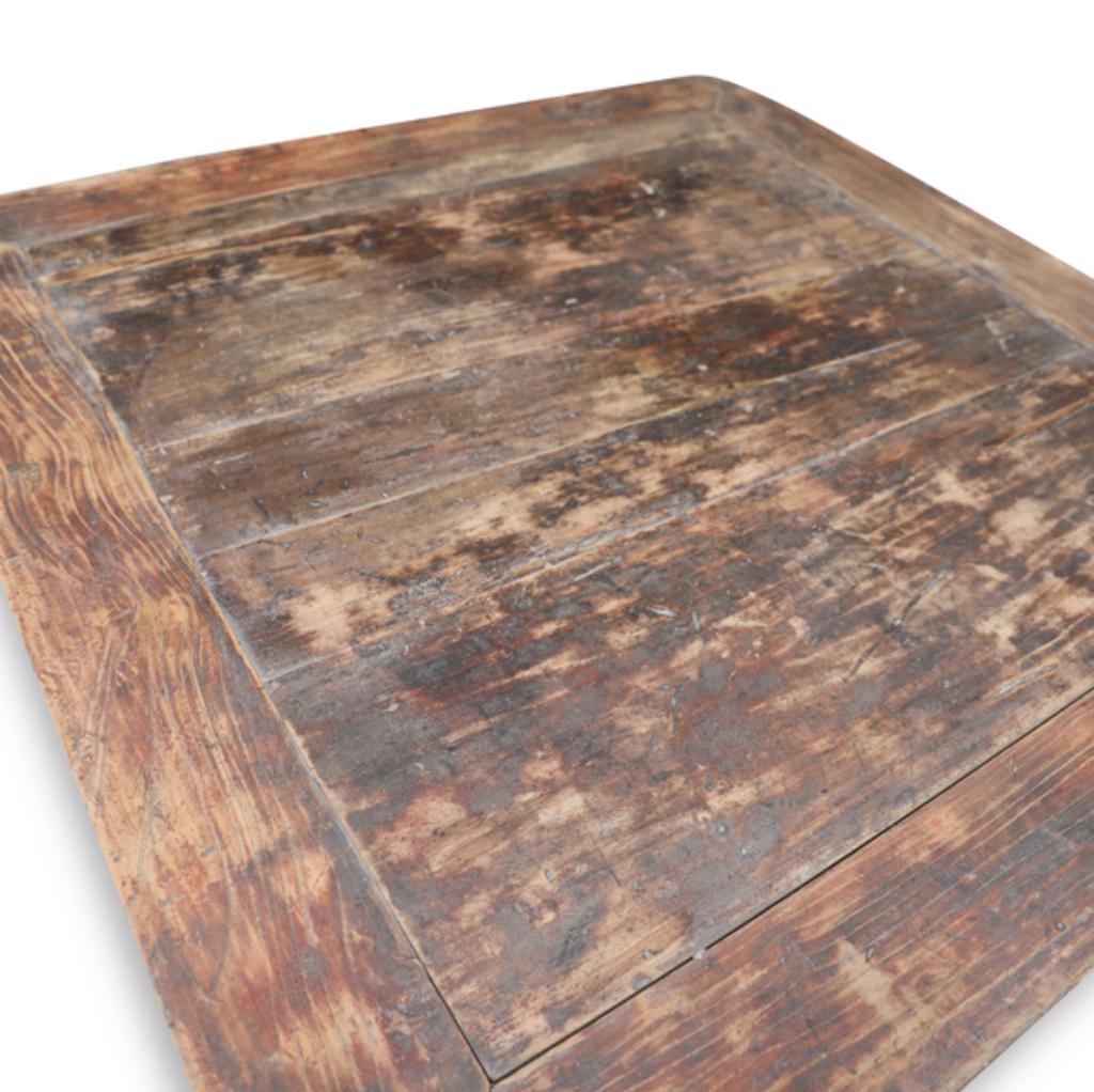 Alter Esstisch TINE Holz shabby schwarz quadratisch 90 x 90 cm EINZELSTÜCK