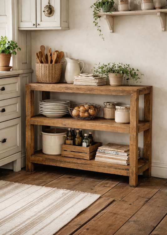 Niedriges Regal EIDA altes Holz 2 Fächer H 75 cm