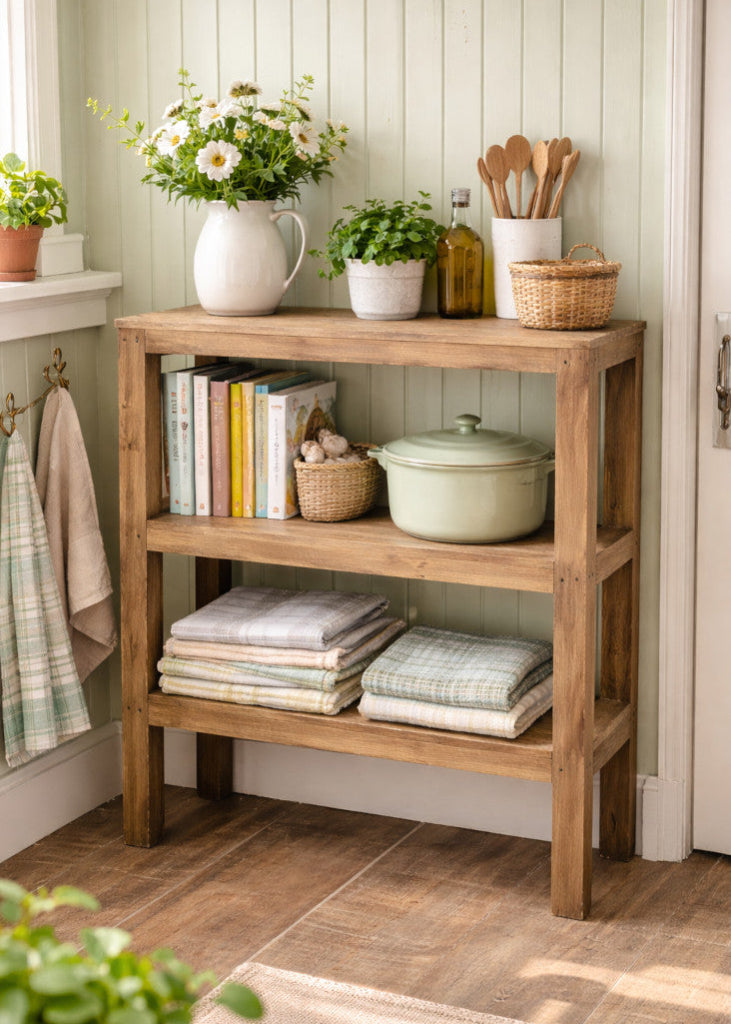 Niedriges Regal EIDA altes Holz 2 Fächer H 75 cm