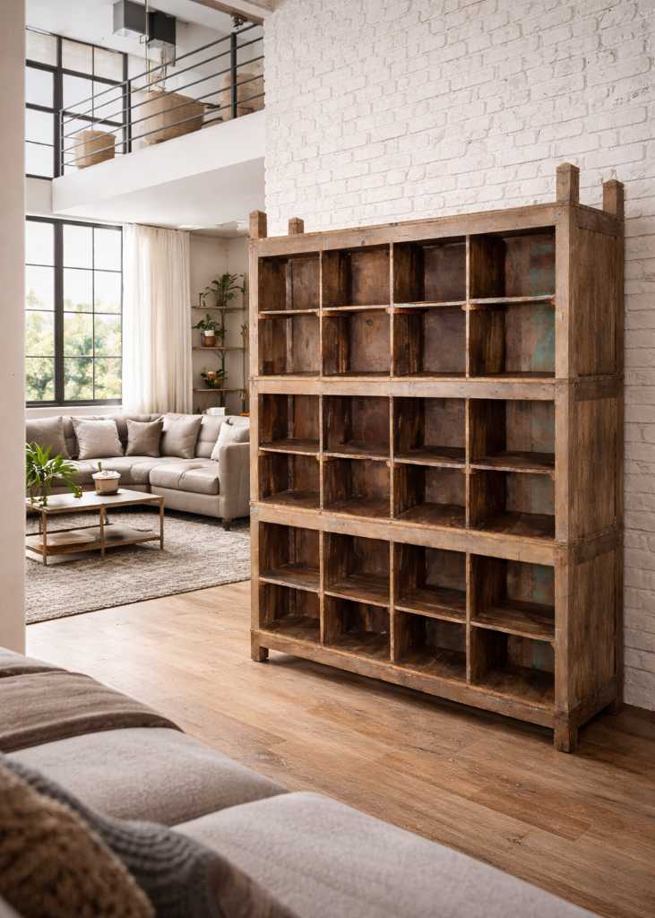 Altes Regal mit 24 Fächern – Unikat aus Altholz