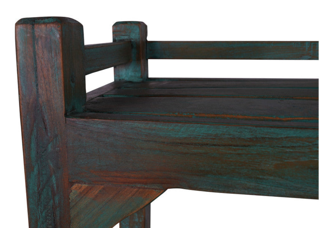Vintage Altholz Regal Dunkelblau – Shabby Chic Unikat H 76 cm