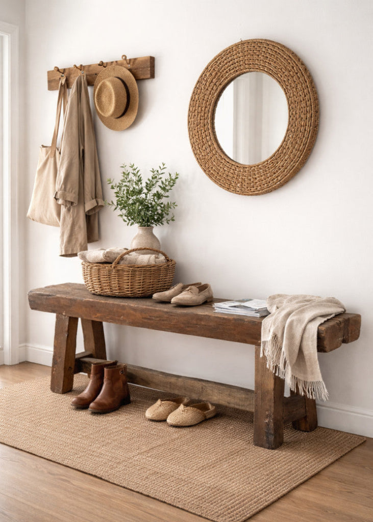 Altholz Bank, Sitzbank B 150 cm im Flur, Flurbank altes Holz