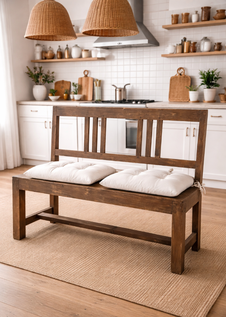 Altholz Sitzbank, Bank mit Rückenlehne im Landhausstil