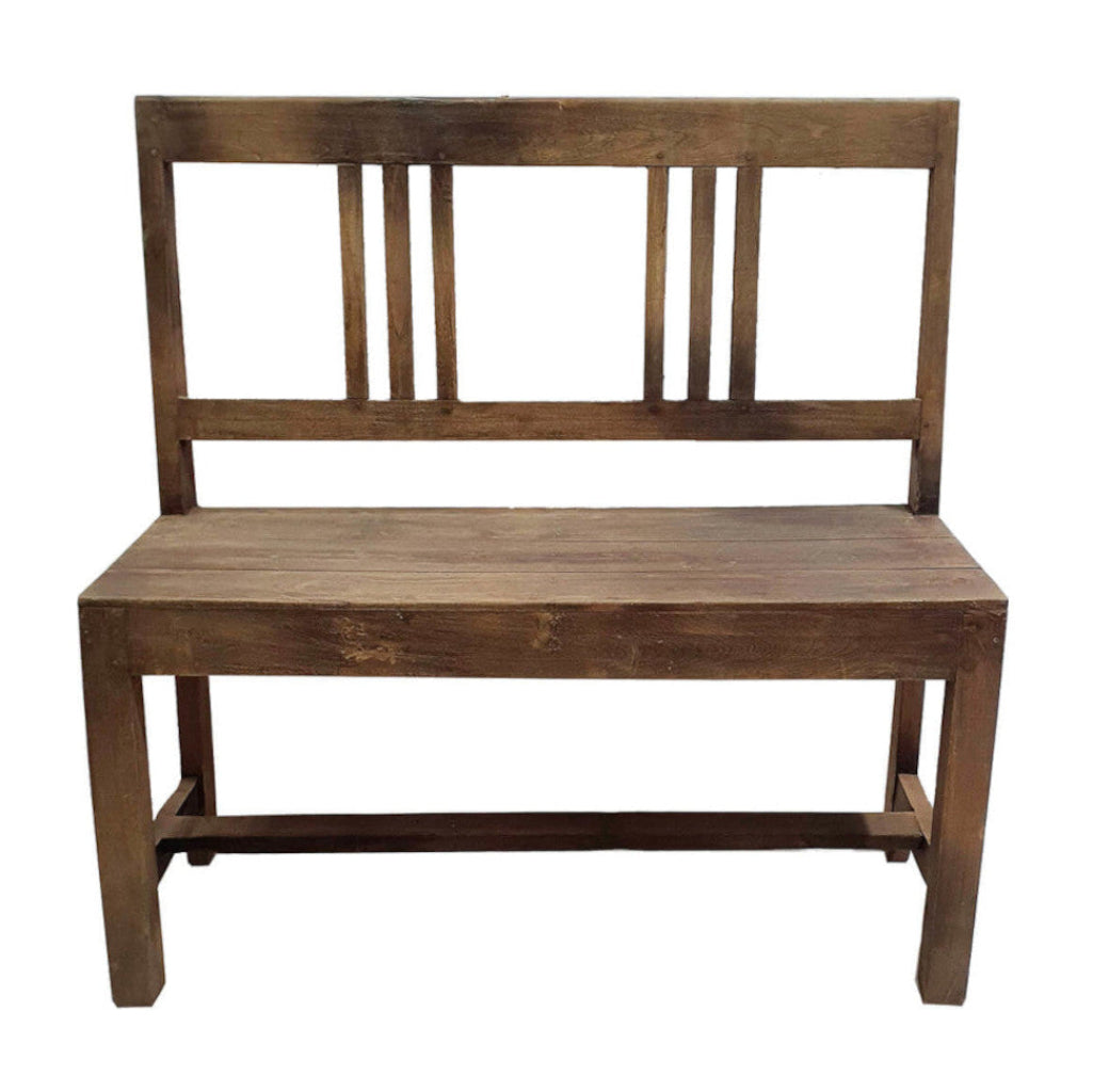 Altholz Sitzbank, Bank mit Rückenlehne im Landhausstil