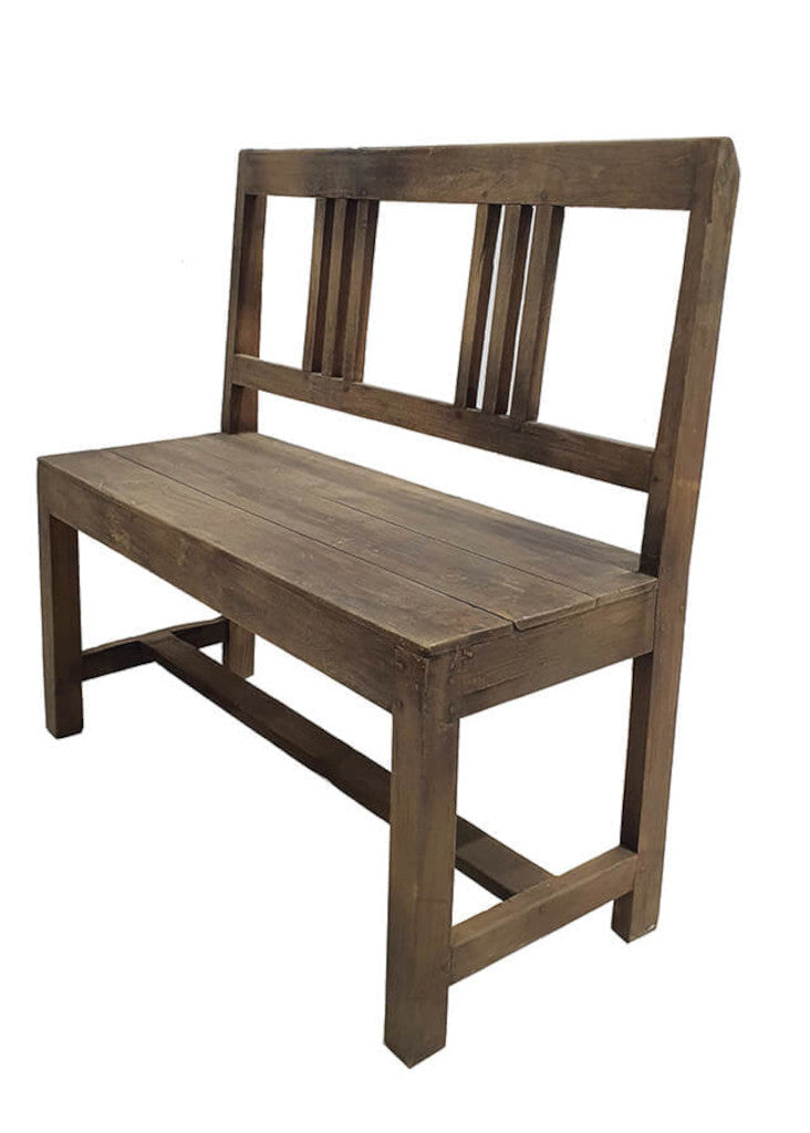 Altholz Sitzbank, Bank mit Rückenlehne im Landhausstil