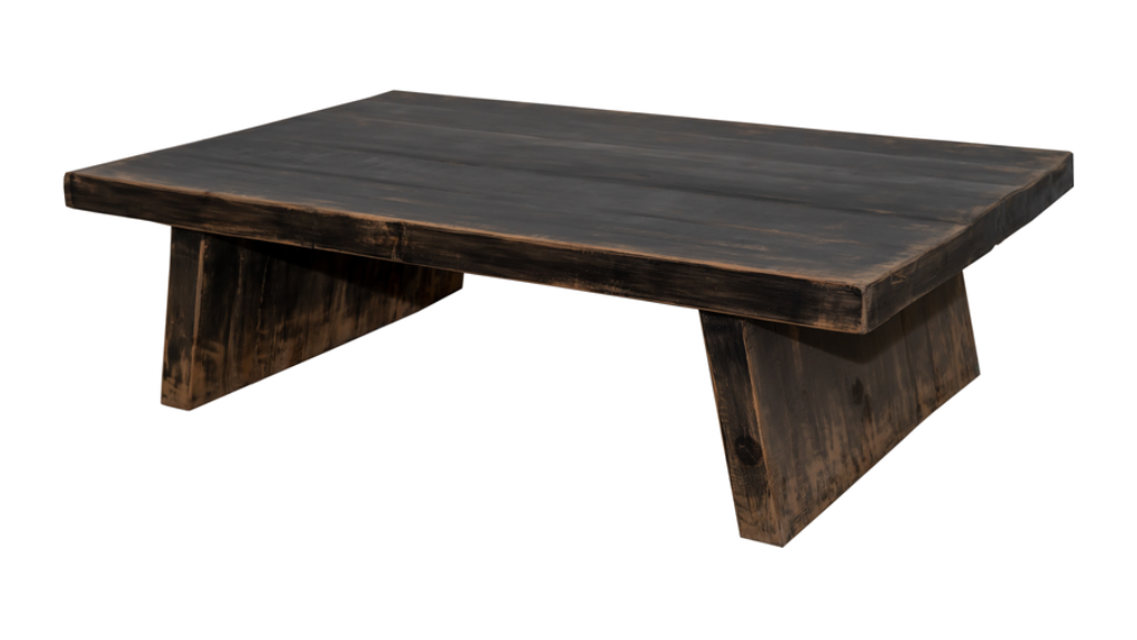 Massiver Couchtisch aus Holz shabby schwarz 154x94 cm moderner Landhausstil