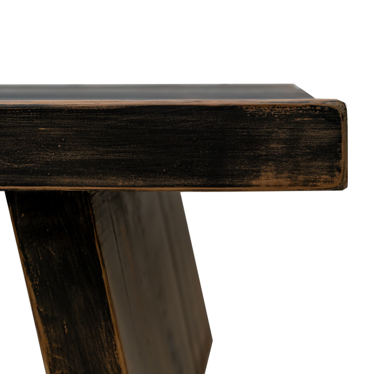 Großer Couchtisch Holz schwarz shabby Look 154 cm im Landhaus Wohnbereich