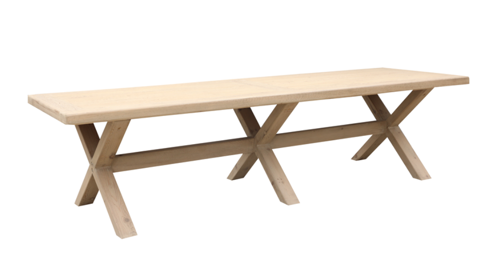 Altholz Esstisch groß & massiv X-Form Holzbeine