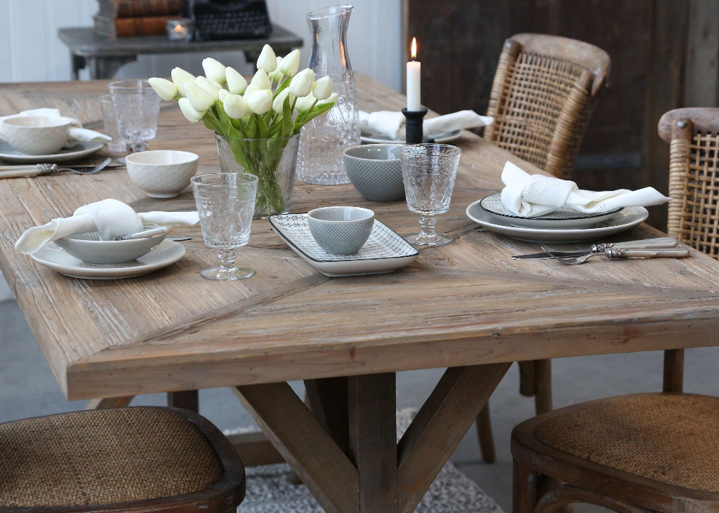 Altholz Esstisch rechteckig L200/B90 cm - Recyclingholz Esstisch natur