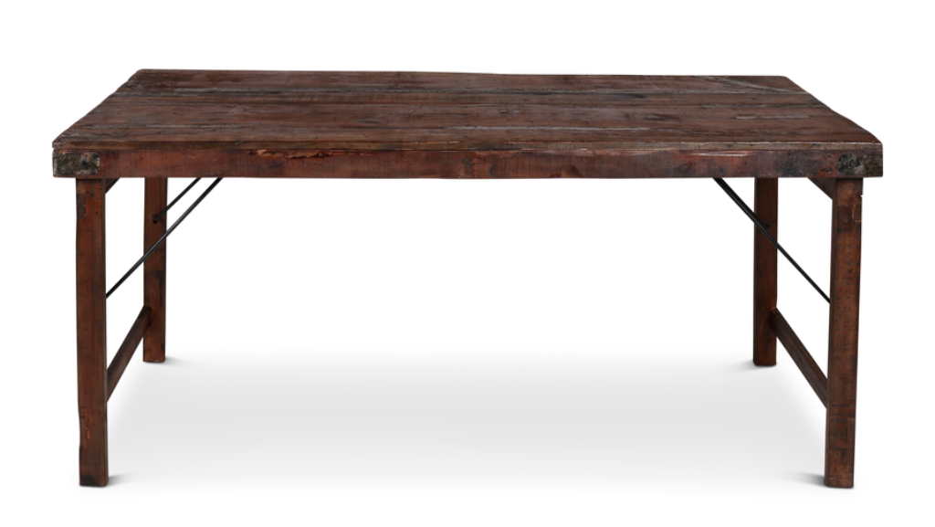 Großer rustikaler Gartentisch LUKA 173 cm – klappbarer Holztisch aus recyceltem Altholz
