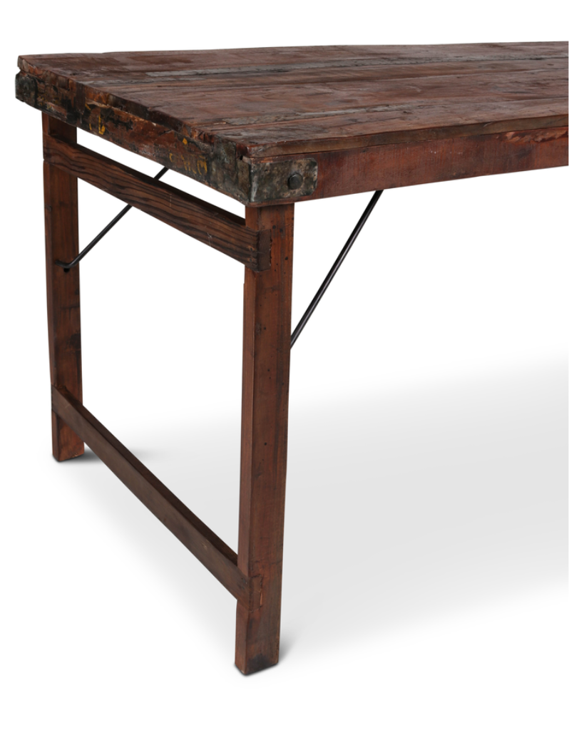 Gartentisch LUKA aus altem Holz 173 cm – stabiler Klapptisch im rustikalen Vintage-Stil