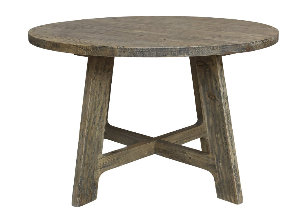 Altholz Esstisch ISA rund D 120 cm - Recyclingholz Esstisch natur