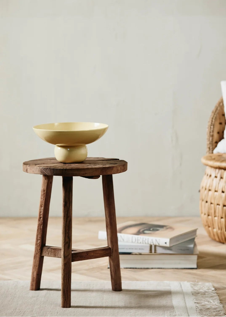 Vintage Holzhocker aus recyceltem Holz 