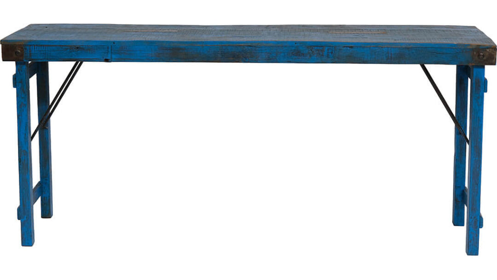 Alter Konsolentisch B 170 cm shabby blau