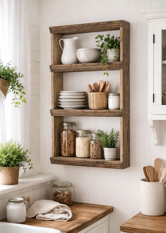 Altholz Wandregal EMI, 162x62x20 cm Altholzmöbel