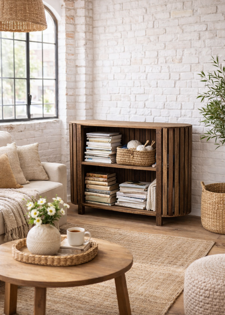 Altholz Regal Sideboard natur 3 Fächer - Altholzmöbel