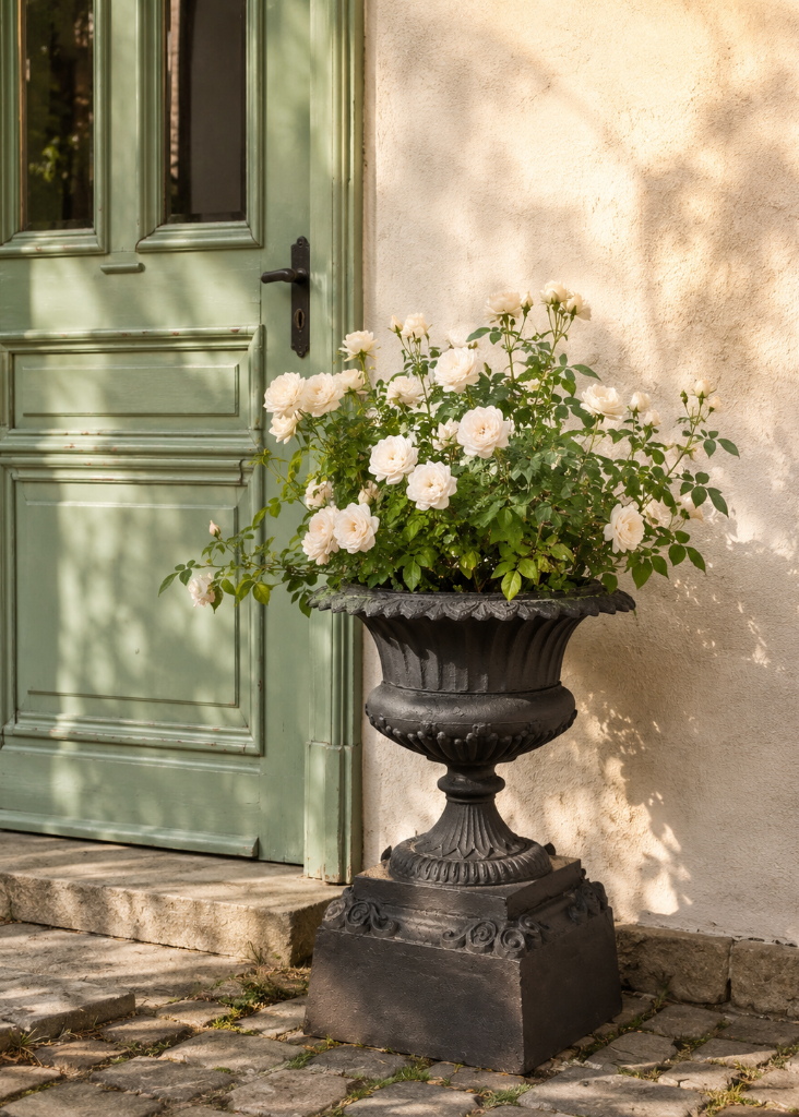 Amphore H 75 cm anthrazit Gusseisen - antiker Landhausstil