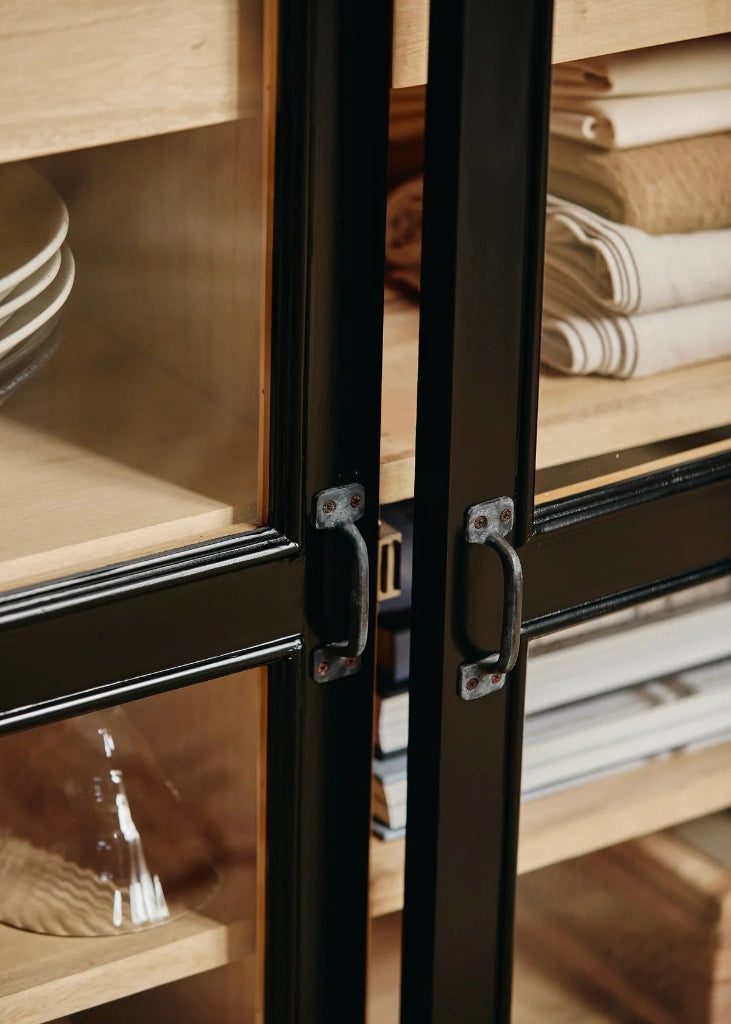 Vitrine-Sideboard MAJA 148 cm Holz schwarz-natur