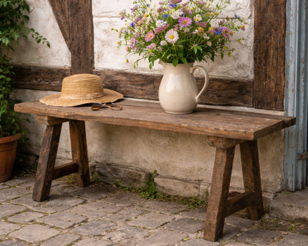 Altholz Sitzbank BABA 120 cm – Massivholz Bank aus Recyclingholz