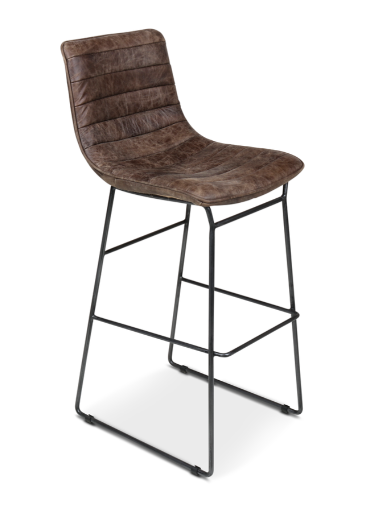 Barhocker Leder-Metall industriell 