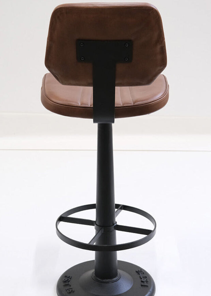 Barhocker Leder-Metall drehbar gepolstert