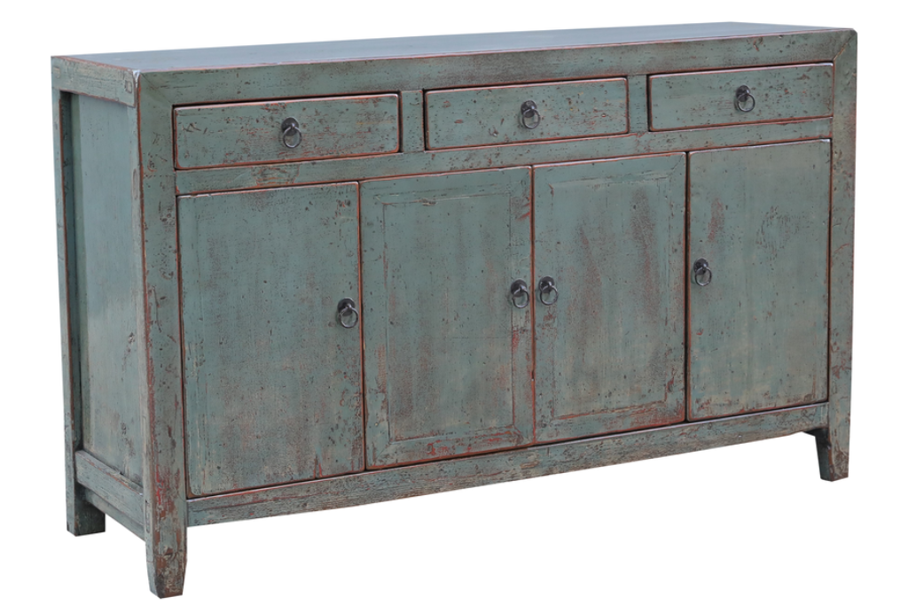 Einzigartige Vintage Kommode blau handgefertigt mit viel Stauraum für Wohn- und Esszimmer
