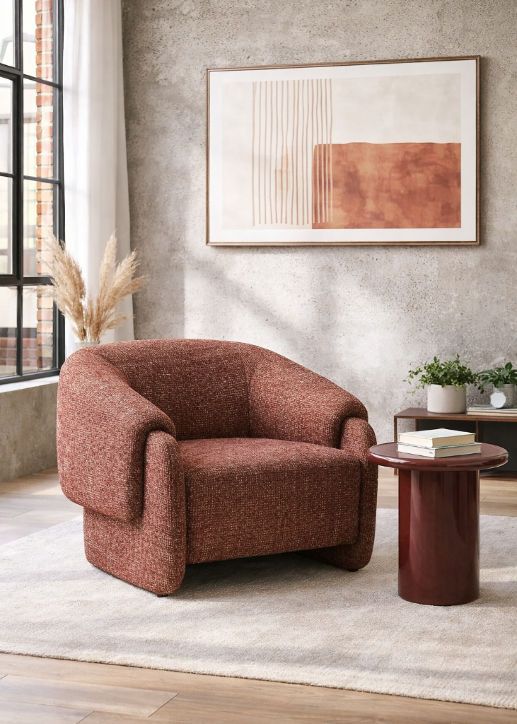 Beistelltisch rund D 45 cm rot-burgundi - modernes Design