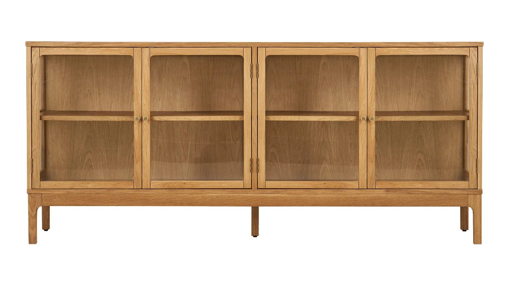 Elegante große Sideboard-Vitrine im Skandi-Landhaus-Stil