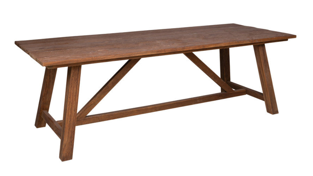 Rechteckiger Esstisch aus Massivholz 240 × 90 cm – handgefertigtes Einzelstück aus Altholz