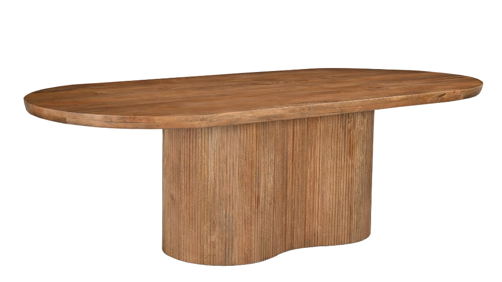 Großer Design Esstisch 300 cm Massivholz Mango Natur für Esszimmer und Konferenzraum