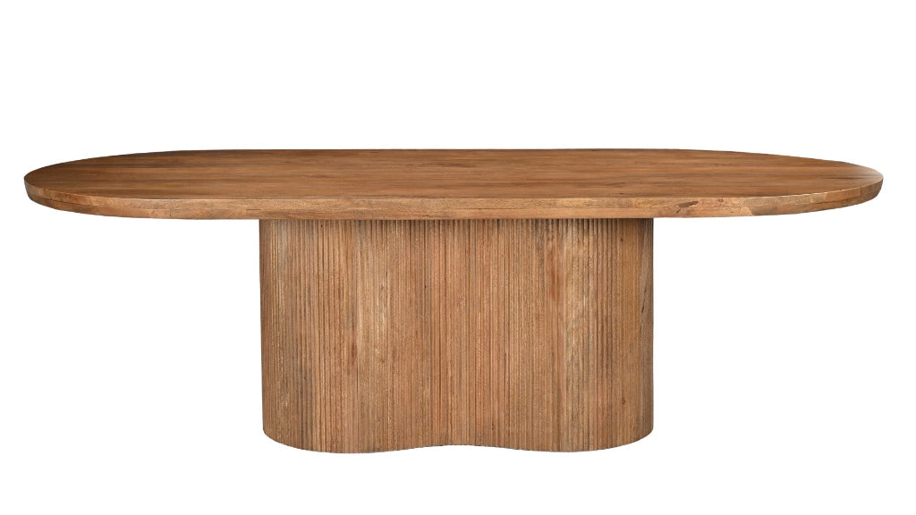 Exklusiver Konferenztisch aus Mangoholz 300 cm mit ovaler Tischplatte