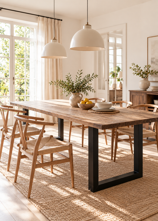 Esstisch ELISA altes Holz & Metall - Industriedesign Möbel