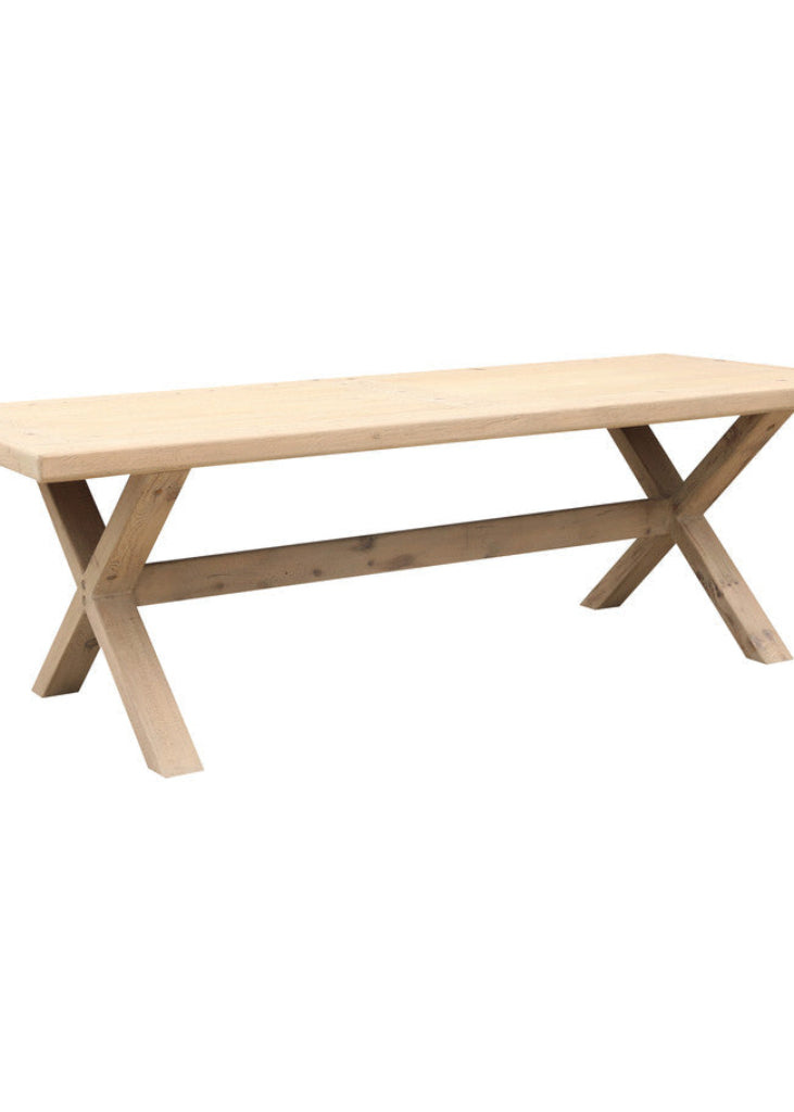 Esstisch TENA 240x100 cm Holz Natur X-Holzbeine - Landhaustisch
