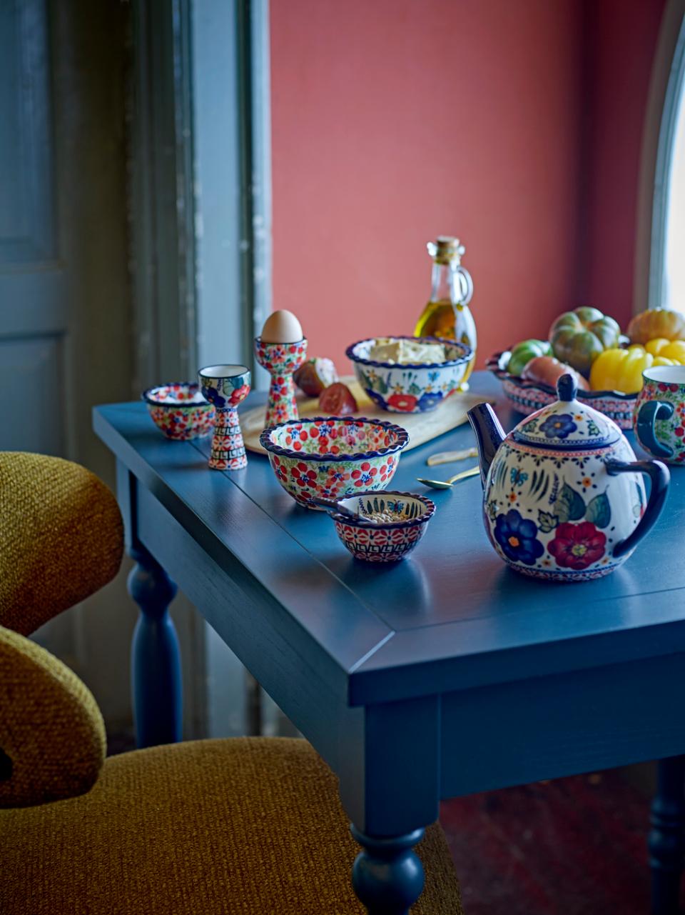 Landhaus Esstisch ELSI blau 80x80 cm - Bistrotisch Massivholz