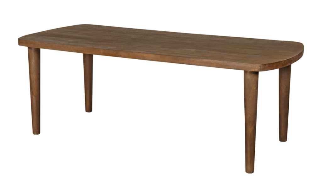 Design Esstisch aus Holz mit abgerundeten Ecken in 4 Größen für Zuhause und Objektbereich