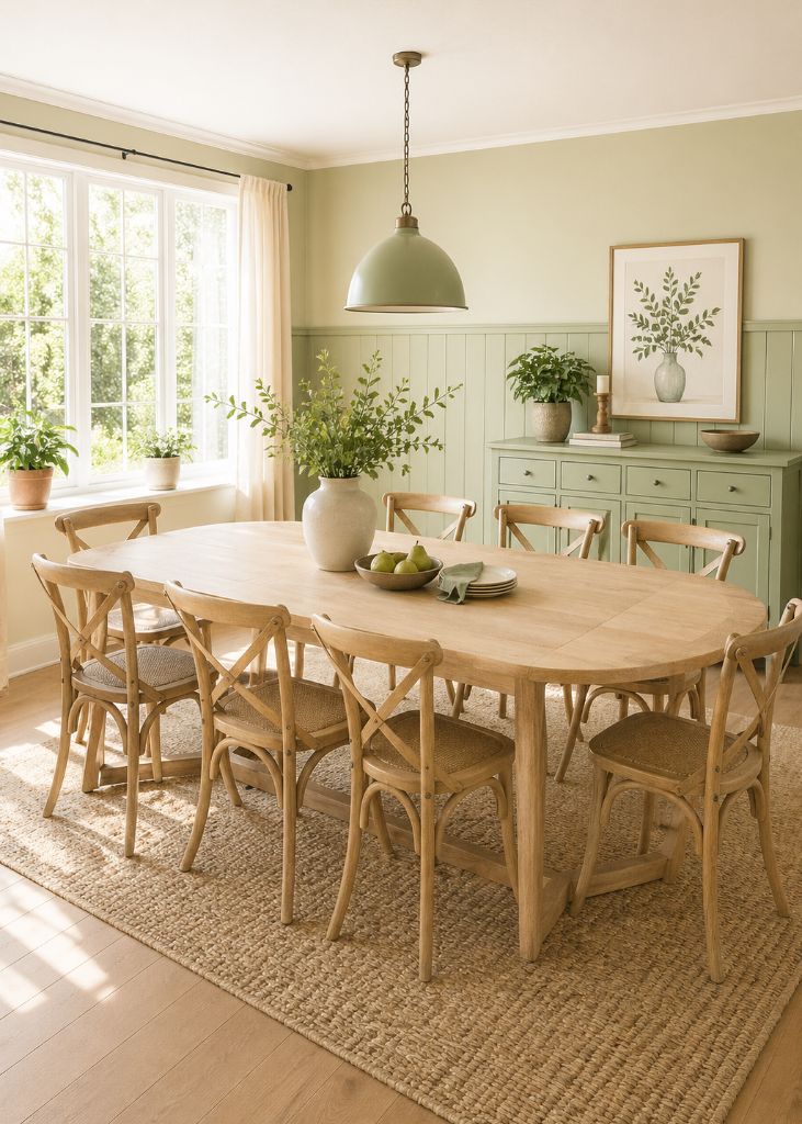 Moderner Esstisch TILDA aus hellem Gummibaum Massivholz – großer ovaler Küchentisch 200x100 cm für stilvolle Esszimmer