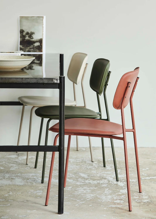 Bistrostuhl TEA - Esszimmerstuhl PU-Leder-Metall, Stapelstuhl