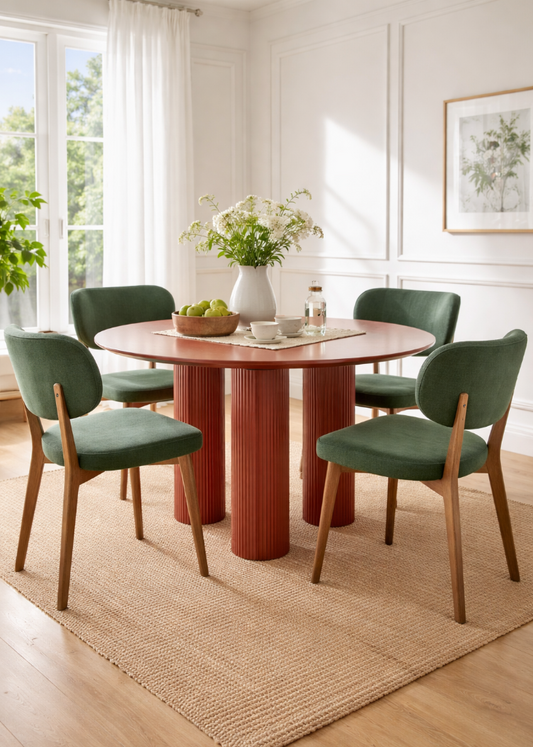 Esszimmerstuhl grün Bouclé-Stoff