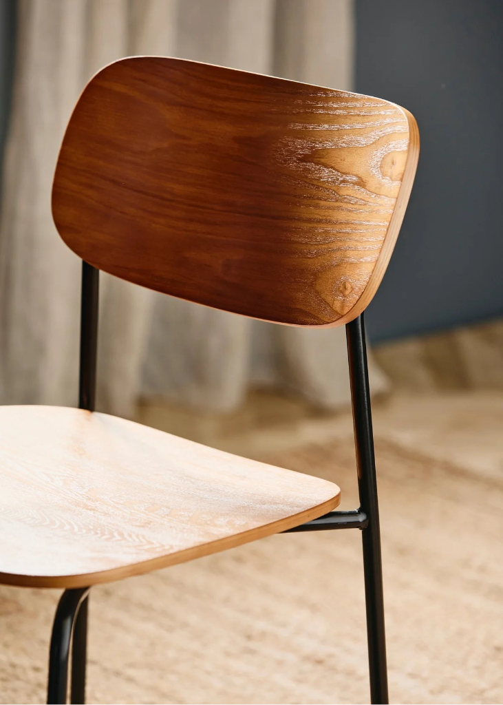 Bistrostuhl MIA - Esszimmerstuhl Holz-Metall industrial