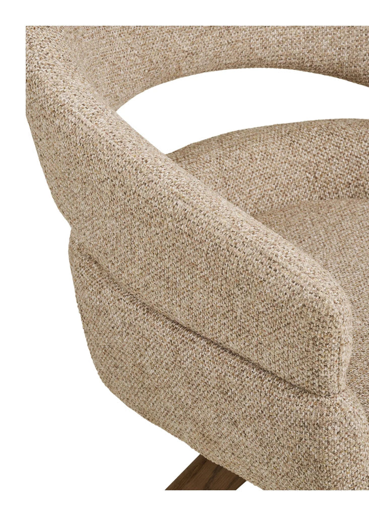 Esszimmerstuhl DAN, Drehfunktion Sandfarben – Eiche | Komfort & Design